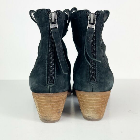 Sam Edelman Black Reynolds Punch Out Western Perforated Bootie 7 - Picture 7 of 8